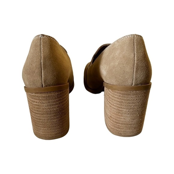 NEW JOIE Square Toe Pumps Loafer Suede Tan sZ 8.5 - Picture 2 of 5